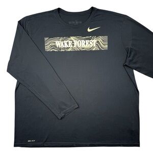 Nike Wake Forest Football TEAM ISSUED Men’s Black Long Sleeve t-shirt 3XL